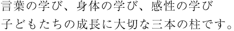 言葉の学び、身体の学び、感性の学び